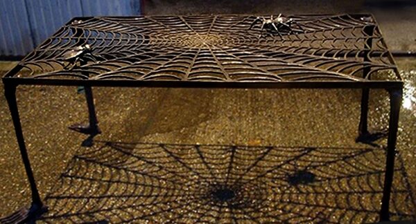 Hollow Cast Bronze Spiders Web Table-1