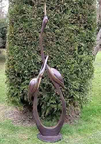 Bronze Art Entwined Herons Art Birds-1 : Escar UK Bronze
