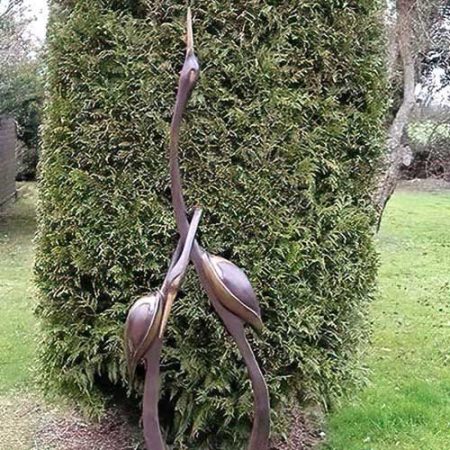 Bronze Entwined Herons Art Birds Sculpture : Escar UK Bronze