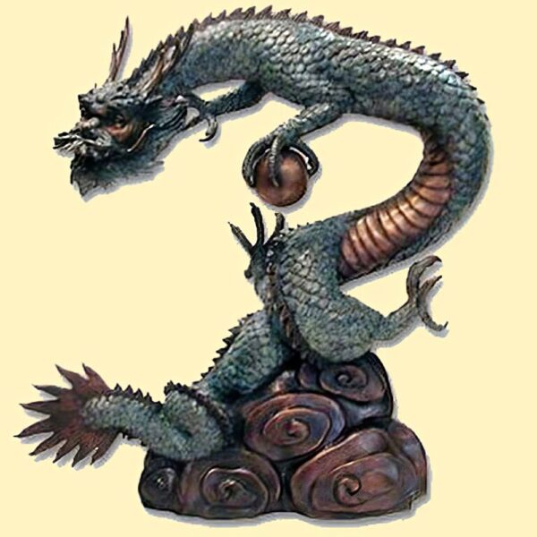 Hollow Cast Bronze : Azure Dragon Water Feature : Large-1