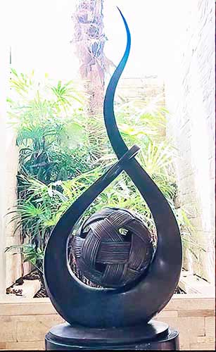 Bronze Ball of Twine Art Sculpture-3 : Escar UK Bronze