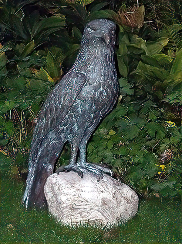 Hollow Cast Bronze Bird : Young-Standing Eagle-1