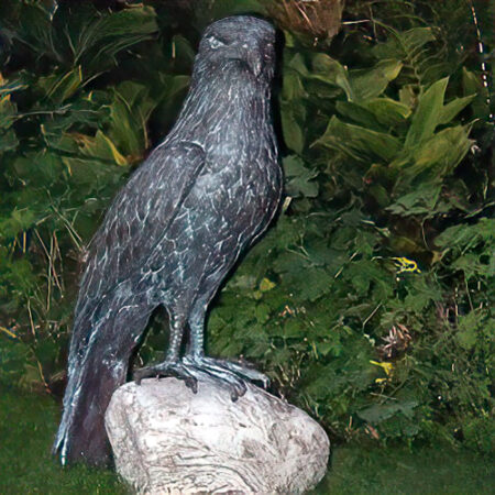 Hollow Cast Bronze Bird : Young-Standing Eagle