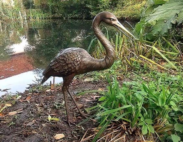 Bronze Bird Heron Life Study-1 : Escar UK Bronze