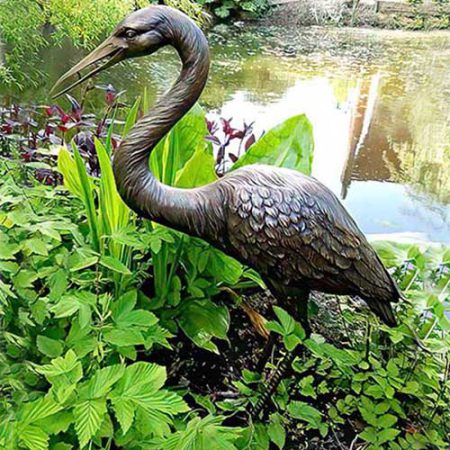 Bronze Bird Heron Life Study : Escar UK Bronze