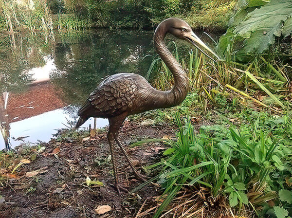 Hollow Cast Bronze Bird : Heron : Life Study-1