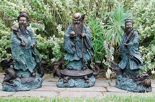 Hollow Cast Bronze Figures : Ancient Chinese Three Wise Men Set-1