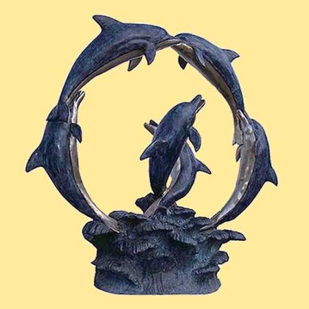 Bronze Circle of Dolphins Fountain : Escar UK Bronze