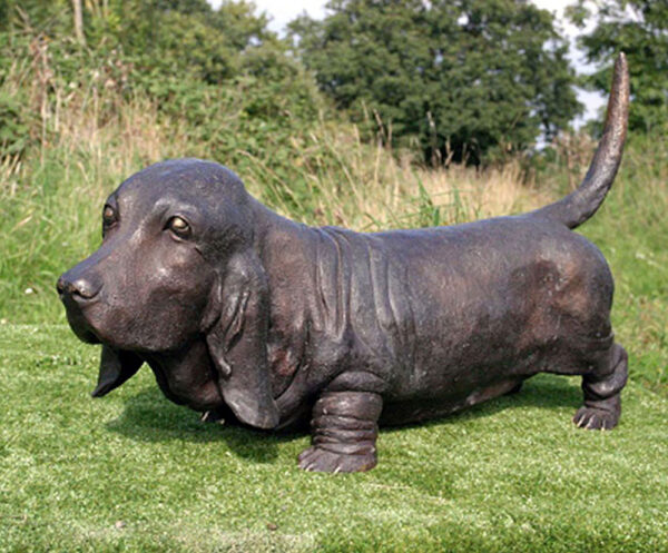 Hollow Cast Bronze Dog : Basset Hound Bitch : Freda-1