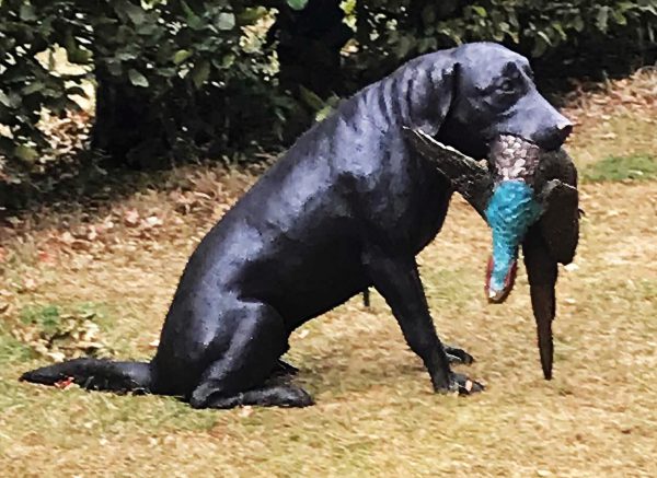 Bronze Labrador Fetch Retrieving a Pheasant : Escar UK Bronze