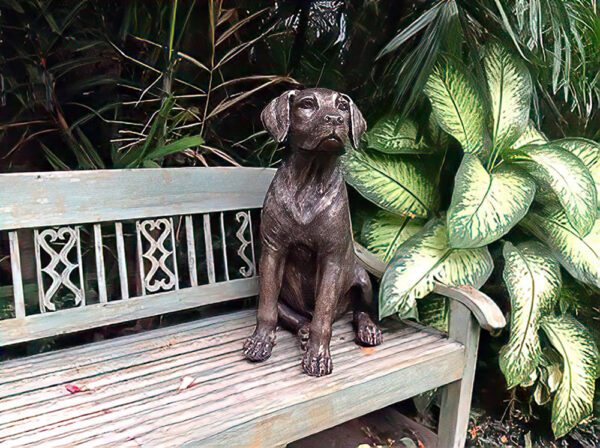 Hollow Cast Bronze Dog : Labrador Puppy : Buster-1