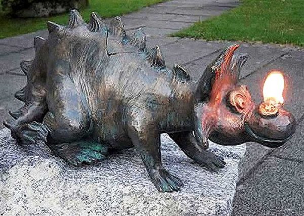 Bronze Fire Breathing Dragon : Puff-1 : Escar UK Bronze