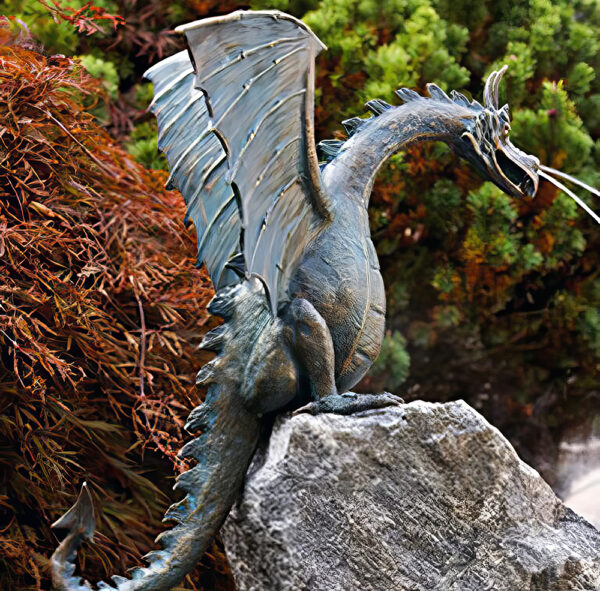 Hollow Cast Bronze Dragon : Terrador : Water Feature-1