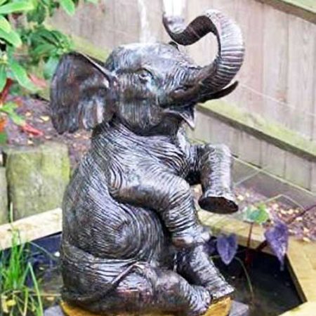 Bronze Seated Honey Fun Elephant : Escar UK Bronze