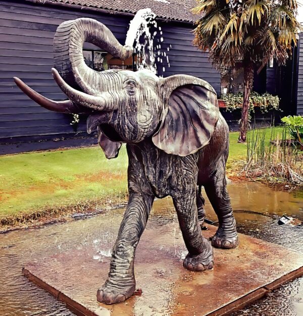 Hollow Cast Bronze Elephant : Bele : Water Feature-2