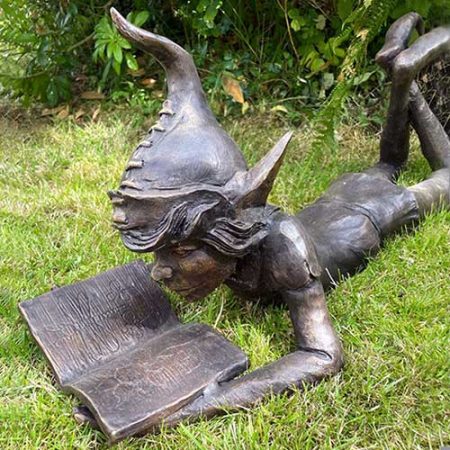 Bronze Elf : Fergal : Reading a Book : Escar UK Bronze