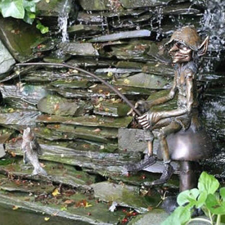 Hollow Cast Bronze Elves : Hadge Junior : Gone Fishing