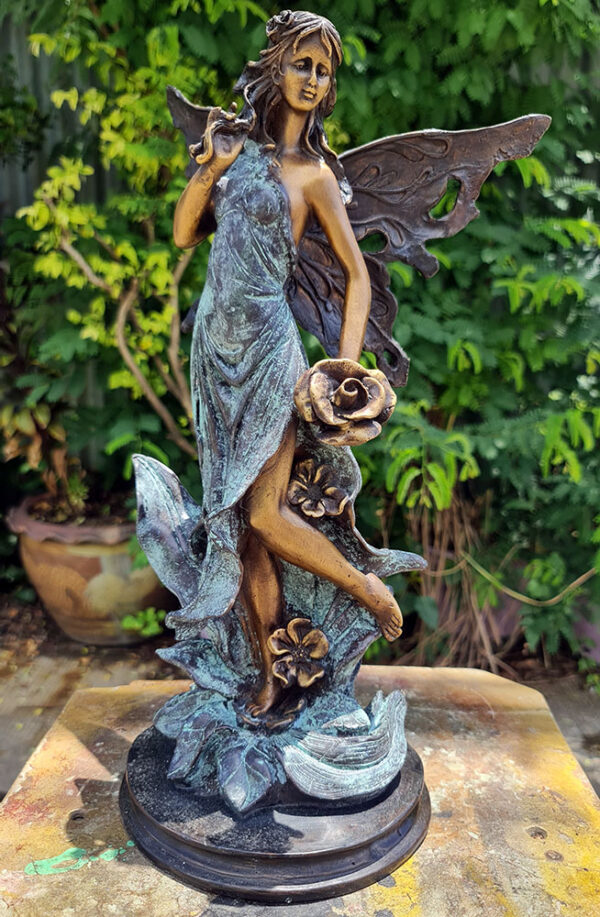 Hollow Cast Bronze Fairy : Twink in a Blue Dress-1