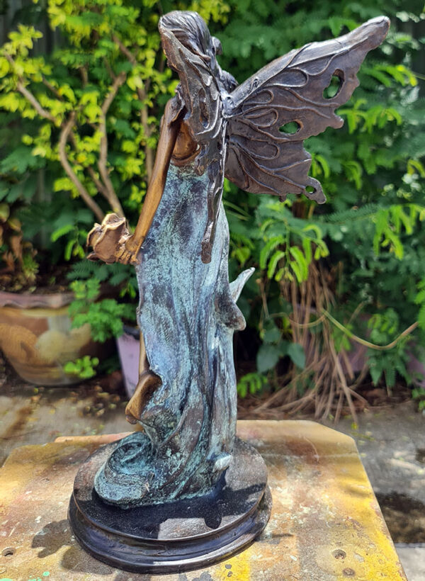 Hollow Cast Bronze Fairy : Twink in a Blue Dress-4