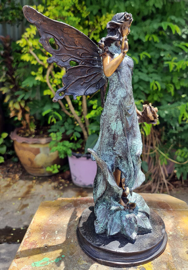 Hollow Cast Bronze Fairy : Twink in a Blue Dress-7