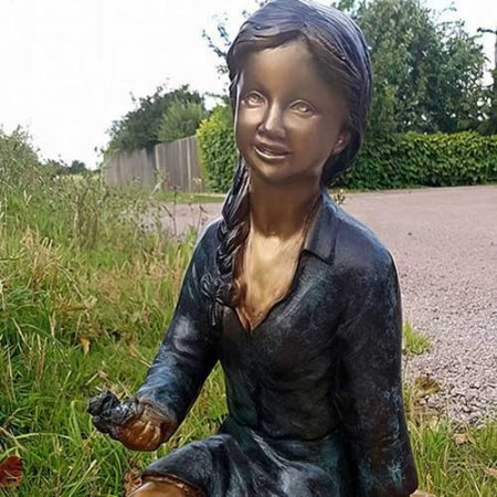 Bronze Figure : Lucy : Soaking up the Sun : Escar UK Bronze