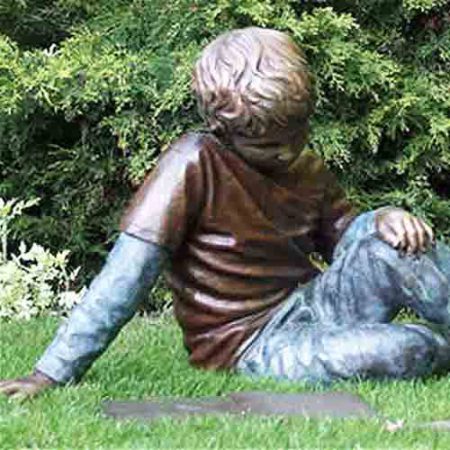 Bronze Figure : Toby Reading a Comic : Escar UK Bronze
