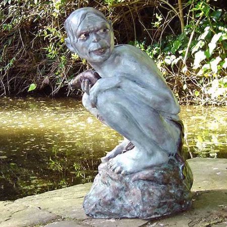 Bronze Figure : Gollum with a Fish : Escar UK Bronze