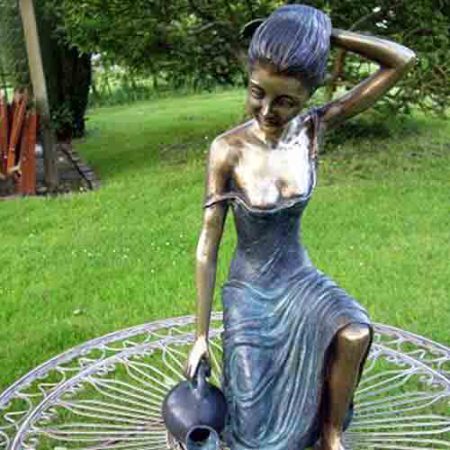 Bronze Figure : Liza Cooling herself Down : Escar UK Bronze