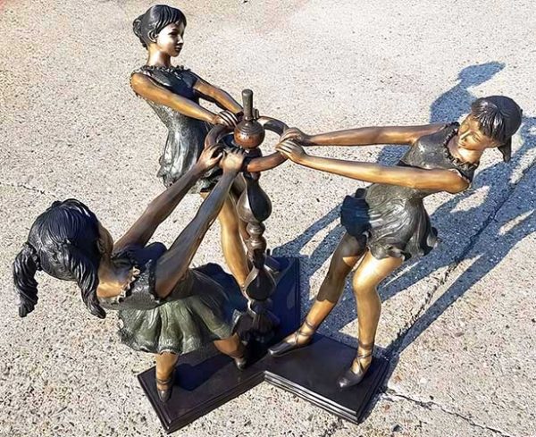 Bronze Figures : Maypole Dance Water Feature-2 : Escar UK Bronze