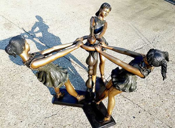 Bronze Figures : Maypole Dance Water Feature-3 : Escar UK Bronze