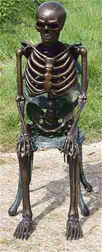 Bronze Figure : Old Bones : Skeleton Man-2 : Escar UK Bronze