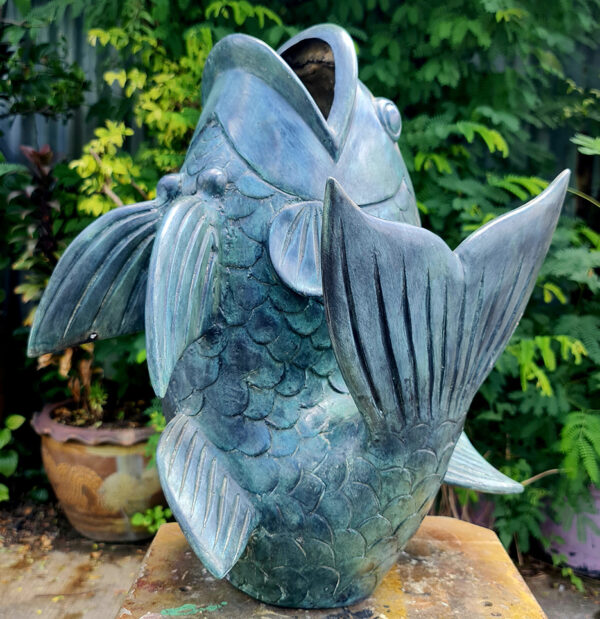 Hollow Cast Bronze Fountain : Fish Vase : : Bronze Statues & Sculptures UK