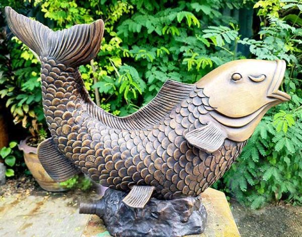 Bronze Koi Carp Fish Fountain-2 : Escar UK Bronze