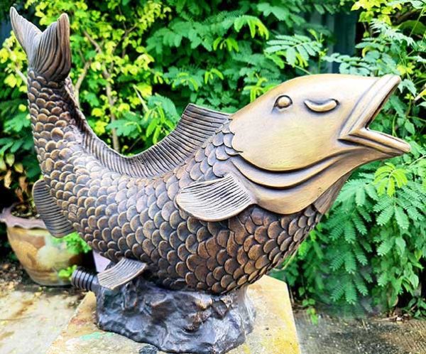 Bronze Koi Carp Fish Fountain-3 : Escar UK Bronze