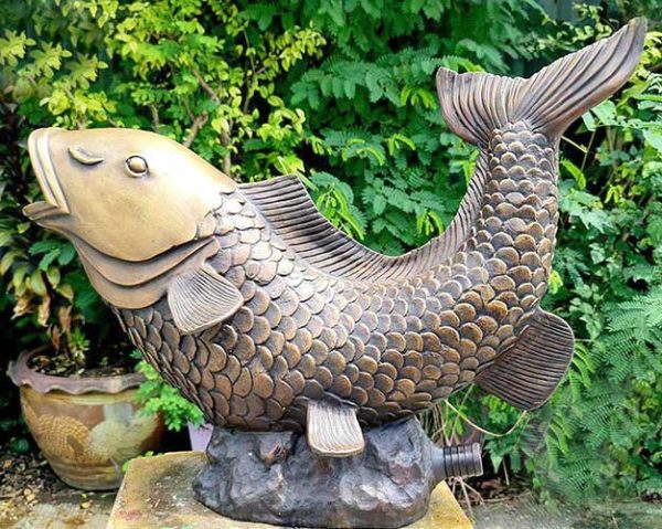 Bronze Koi Carp Fish Fountain-7 : Escar UK Bronze