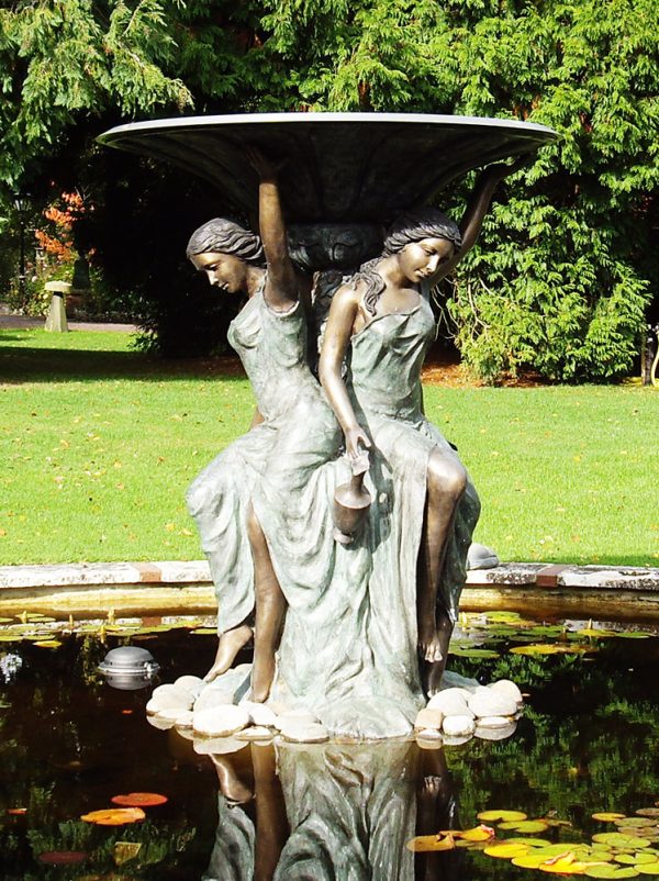 Hollow Cast Bronze Three Graces Fountain-2