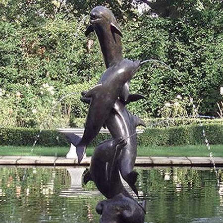 Bronze Four Leaping Dolphins Fountain : Escar UK Bronze