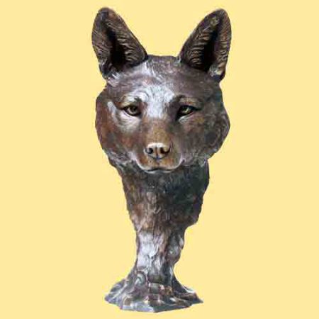 Bronze Fox Head : Table Top Sculpture : Escar UK Bronze
