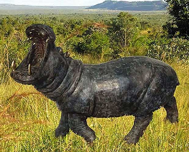 Bronze Hippo : Hector Hippopotamus-1 : Water Feature : Escar UK Bronze