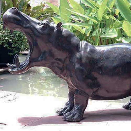 Bronze Hippo : Hector Hippopotamus : Water Feature : Escar UK Bronze