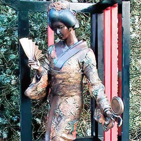 Bronze Japanese Geisha Girl Sculpture : Escar UK Bronze