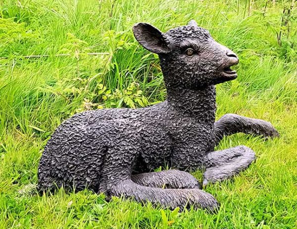 Bronze Lamb Lying Down-2 : Escar UK Bronze