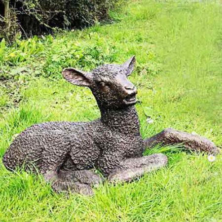 Bronze Lamb Lying Down : Escar UK Bronze