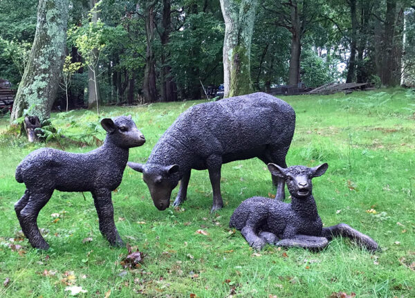 Hollow Cast Bronze Lamb : Lying Down-3