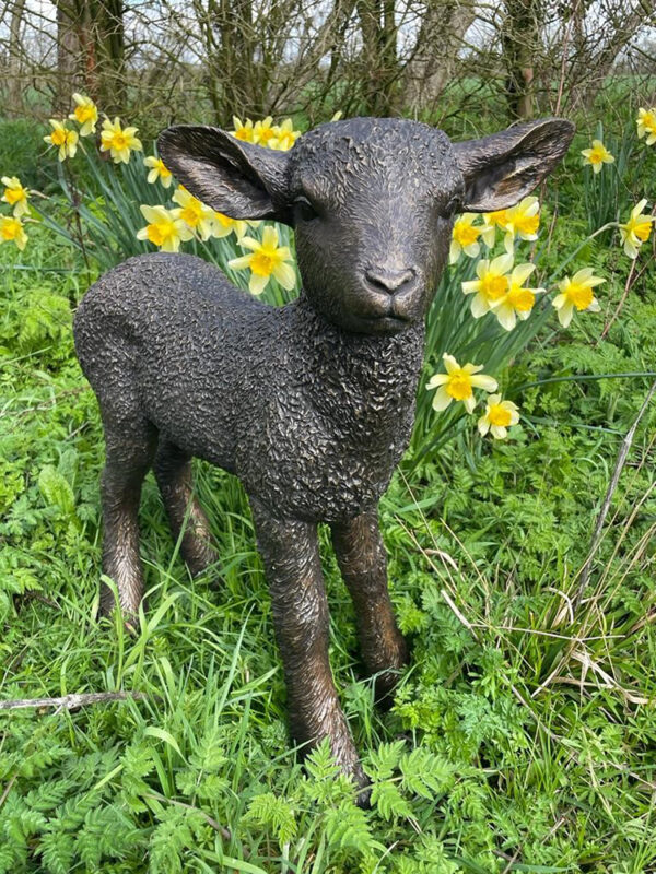 Hollow Cast Bronze Lamb : Standing-2