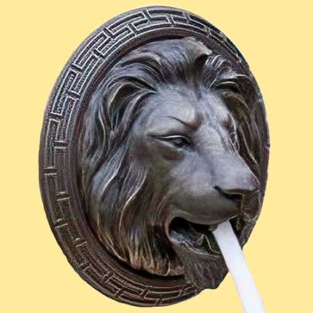 Bronze Lions Head Kimba Wall Plaque Fountain : Escar UK Bronze