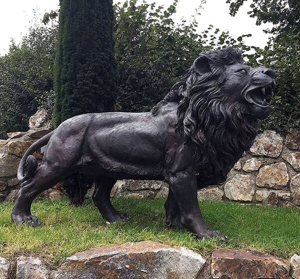 Hollow Cast Bronze Lion : Prowling Male : Simba-1