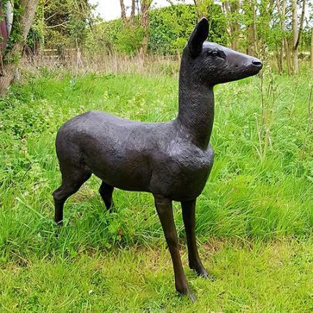 Bronze Red Deer Hind : Head Up : Escar UK Bronze