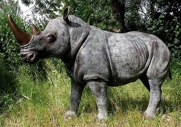 Hollow Cast Bronze Rhino : Rocky the White Rhinoceros-1