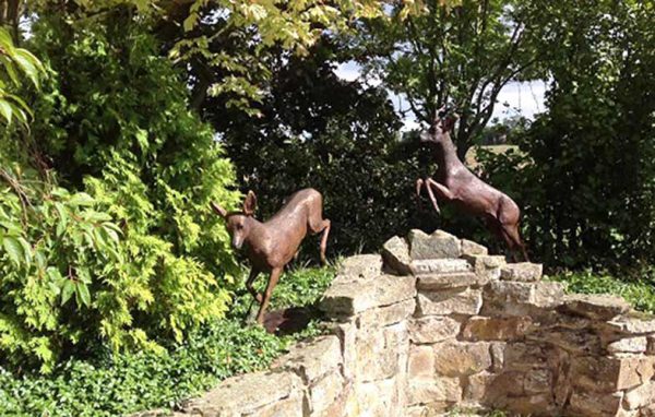 Bronze Roe Deer : The Chase-1 : Escar UK Bronze
